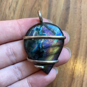 Labradorite Necklace Pendant — Handmade